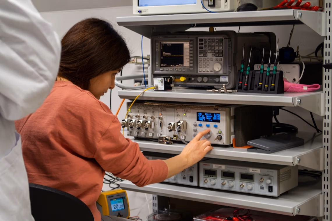 Phortify Female Student in Laser Lab